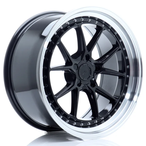 JR Wheels JR39 19x8,5 ET15-35 5H BLANK Glossy Black w/Machined Lip